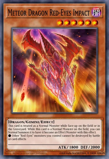 Dragon Météore Impact aux Yeux Rouges